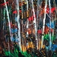 thumbnail image 2 of Graham Forsythe 4x14 White Modern Wood Framed Wall Art Titled - Autumn Fireworks, 2 of 5