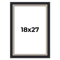 18x27 Frame Black Real Wood Picture Frame Width 2.25 Inches | Interior Frame Depth 0.5 Inches |