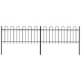 thumbnail image 1 of vidaXL Garden Fence with Hoop Top Steel 3.4x0.8 m Black, 1 of 4