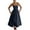 Dark Blue, variant on Women's Spaghetti Strap Scoop Neck Dress Summer Sleeveless Backless Midi Dresses Cocktail Party Flowy A-Line Dress
