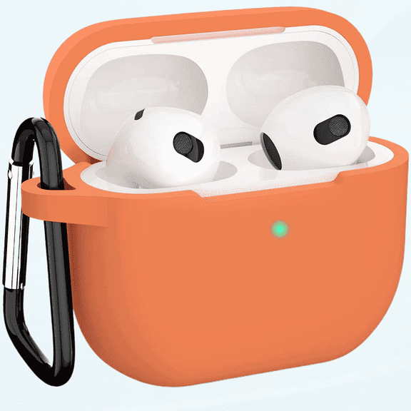 AirPods 3 Case, Protective Silicone Cover for AirPods 3rd Generation Case 2021, Wireless Charging - Orange