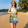 thumbnail image 3 of Fotbe Pasture Cow Vestido de Verano sin Mangas para Mujer – Vestido Midi Línea A, Estilo Camiseta Floral, Vestido Playero Casual y Fluido, 3 of 7