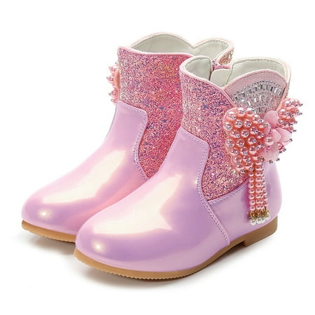 

Children Short Boots Winter Plush Cotton Boots High Heel Boots Princess Boots
