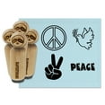 thumbnail image 1 of Peace Symbols Sign Text Hand Dove Olive Branch Rubber Stamp Set for Scrapbooking Crafting Stamping - Large 1-1/4 Inch, 1 of 7
