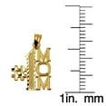 thumbnail image 3 of 14k Yellow Gold #1 Mom Mother's Day Pendant with 1.5-mm Flat Wheat Chain, 3 of 3