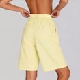 thumbnail image 5 of HongQid Women Bermuda Shorts Knee-Length Drawstring Elastic Waist Wide Leg Baggy Gingham Stripe Shorts with Pockets, 5 of 9
