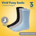 thumbnail image 3 of Fuzzy Socks for Womens and Men Non-Slip Plush Slipper Socks Microfiber Soft With Grippers 3 Pairs, 3 of 3