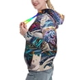 thumbnail image 2 of Honeii Psychedelic Shark Artwork Pattern Womens Oversized Hoodies Long Sleeve Sweatshirts Pullover Fall Outfits with Pocket-Medium, 2 of 7