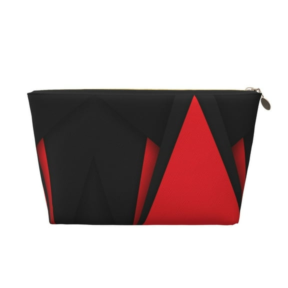 Red Black Abstract Purse Organizer Handbags Totes Leather Zipper Printing Bag For Women Travel Toiletry Bag