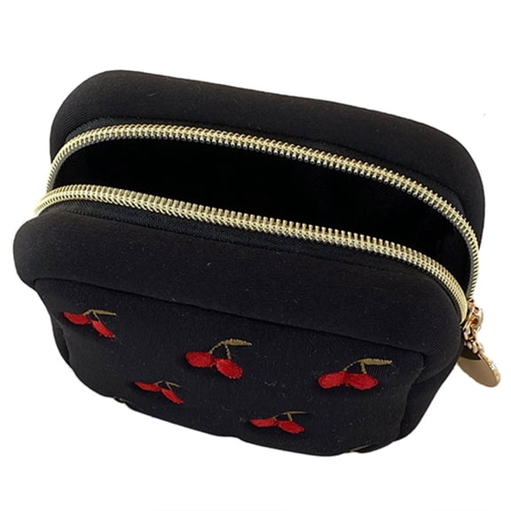 Tizuqe Small Cherry Makeup Bag Travel Cosmetic Pouch Toiletry Bag for Women Girls Gift Portable Waterproof Daily Organizer Bag