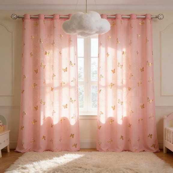 Blackout Curtains – Thermal Insulated, Energy Saving & Noise Reducing Bedroom and Living Room Curtains, Pink, W 40x L 52 Inch, Set of 2 Rod Pocket Curtain Panels