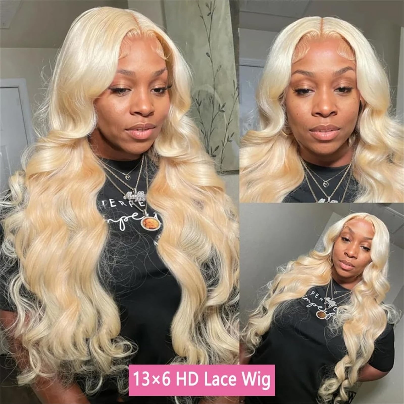 13X6 Blonde Body Wave Human Hair Wigs Hd Lace Front Wigs 250 Density for Women Pre Plucked