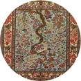 thumbnail image 1 of Ahgly Company Machine Washable Indoor Round Traditional Saffron Red Area Rugs, 4' Round, 1 of 7