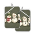 thumbnail image 7 of Yayeee Pot Holders Kitchen Heat Resistant with Pocket 7"x9.8" Cotton Oven Cooking Hot Pads, Beige Snowmen, 7 of 7