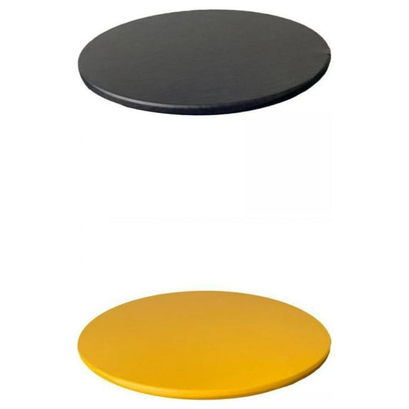 2Pcs Round Table Cover Cloth slip Polyester Solid Color Fitted Catering