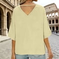 thumbnail image 4 of Women’s Capris Sleeve T-Shirt Loose Round Neck Pullover Tops Summer Casual Comfy Tees, 4 of 8