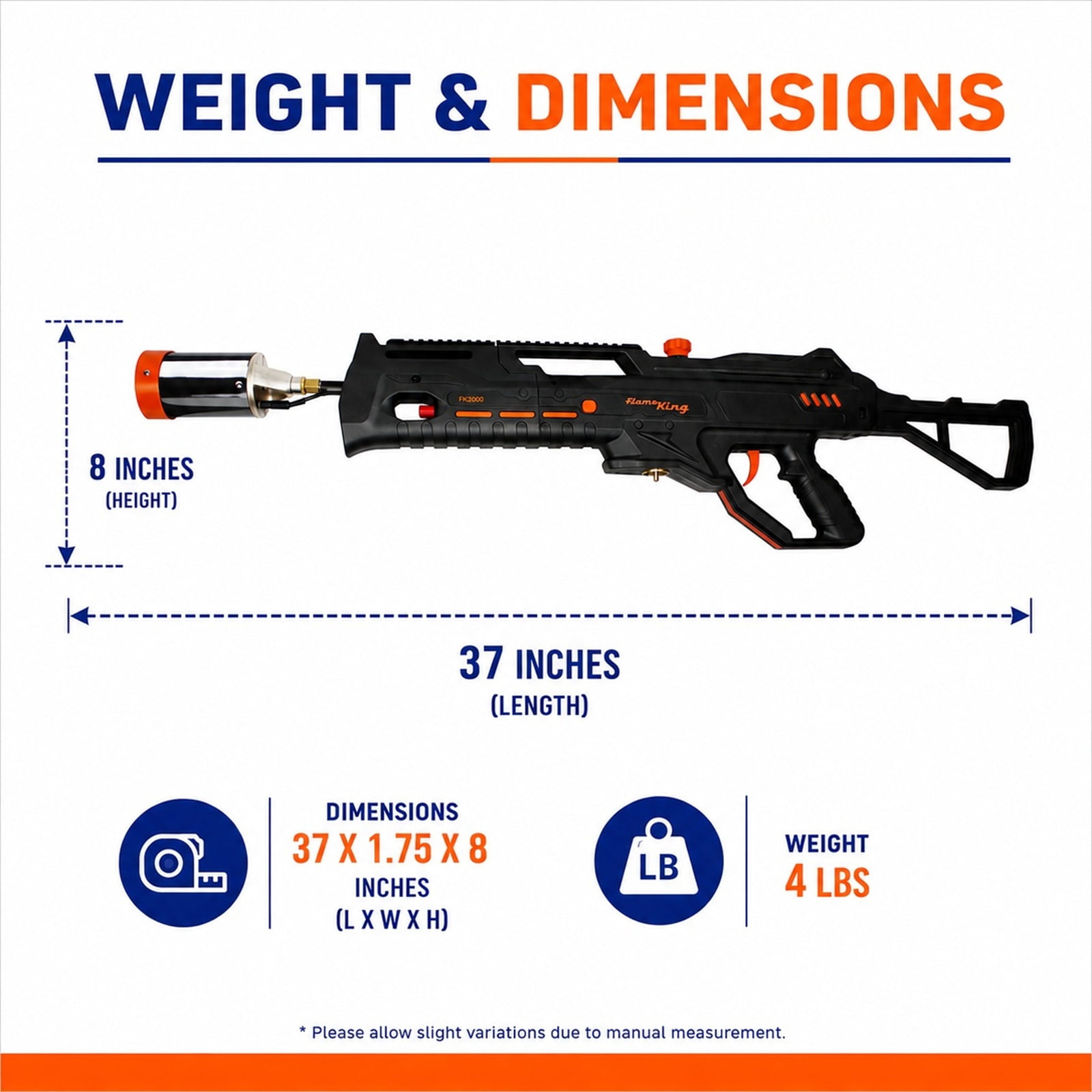 Flame King BlazeTac Propane Torch Gun Weed Burner with Trigger Ignition