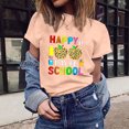 thumbnail image 2 of IROINNID Women's Happy 100th Day Of School Printed T-shirt Short Sleeve Casual Tops, 2 of 7