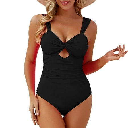 Baqcunre Clearance! One Piece Swimsuit Women  Women s Spring/Summer New Casual Mesh Splicing Sexy Tight Pants Swimwear with Chest Pads Black L
