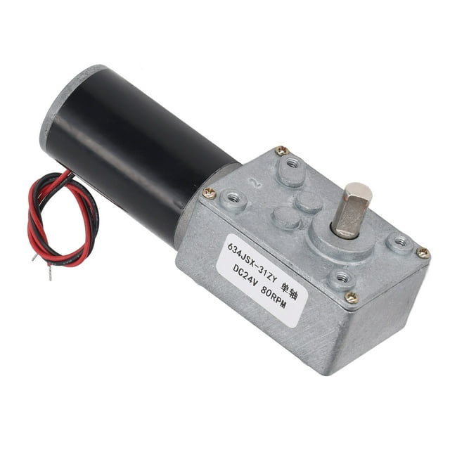 Self Locking Worm Motor, DC24V Aluminum Alloy Shell Multifunctional Conductivity Reversible Speed Reduction Motor 634JSX-31ZY for Intelligent Robots