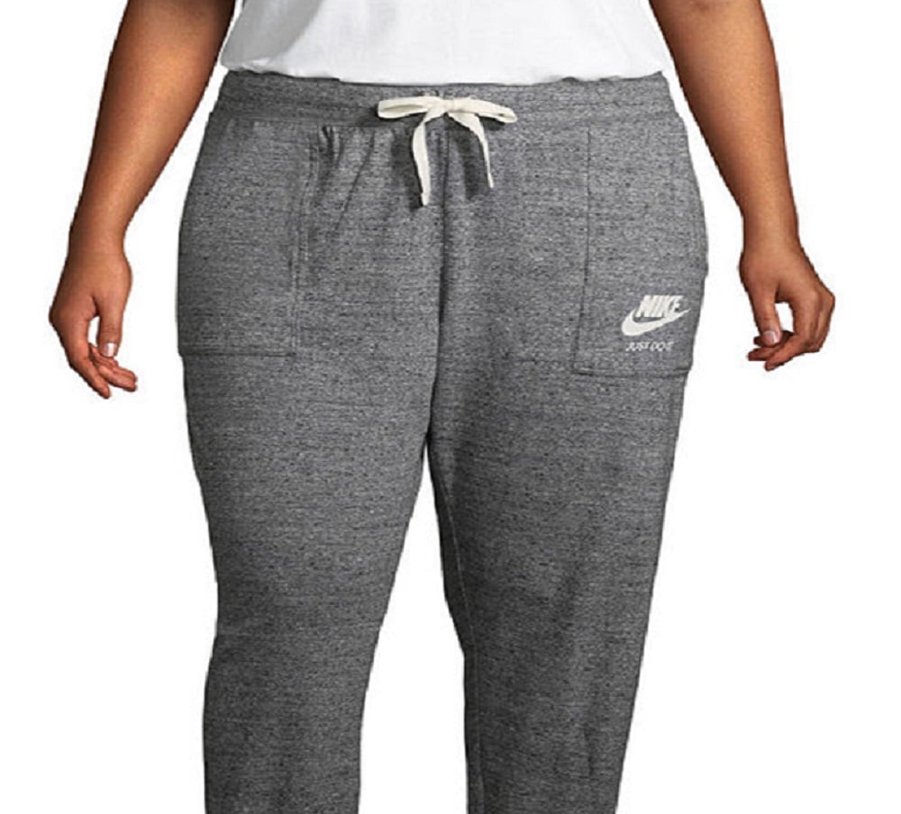 Nike Women's Sportswear Gym Vintage Heathered Pants Gray Size 2X