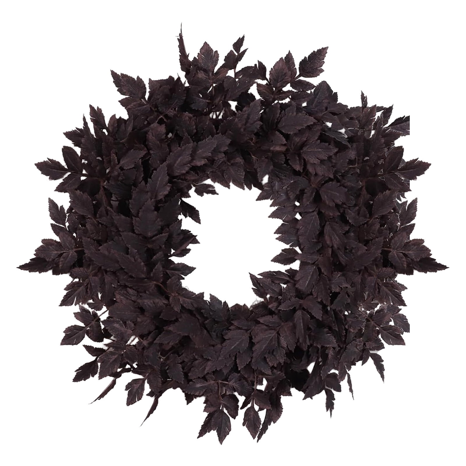 Fall Wreath for Front Door - 24 Inch Autumn Plum Leaf Wreath with Faux Full Harvest Foliage, Halloween Thanksgiving Decor, Farmhouse Wall Window Mantel Decoration, Indoor Outdoor Seasonal Home Accent