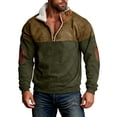 thumbnail image 4 of Wutalume Men's Spring Casual Standing Collar Sweatshirt, Outdoor Wear Loose Fit Long Sleeve Top, Comfortable Fabric for Everyday Use and Adventure Trips,Army Green L, 4 of 5