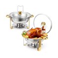 thumbnail image 4 of Chafing Dishes for Buffet, 2/4 Pack Round Stainless Steel Chafing Dish Set, Complete Chafers and Buffet Warmer Sets for Home Parties, Christmas Gatherings, Catering Events, 4 of 9
