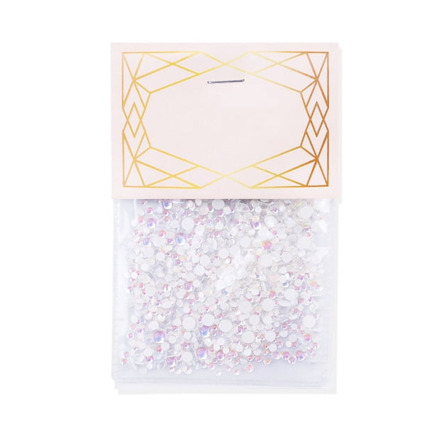 Juego de 1440 piezas Minnieouse Cristal con Reverso Plano Diamantes de Imitación para Decoración de Uñas Blanco