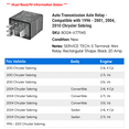 thumbnail image 2 of Auto Transmission Axle Relay - Compatible with 1996 - 2001, 2004, 2010 Chrysler Sebring 1997 1998 1999 2000, 2 of 2