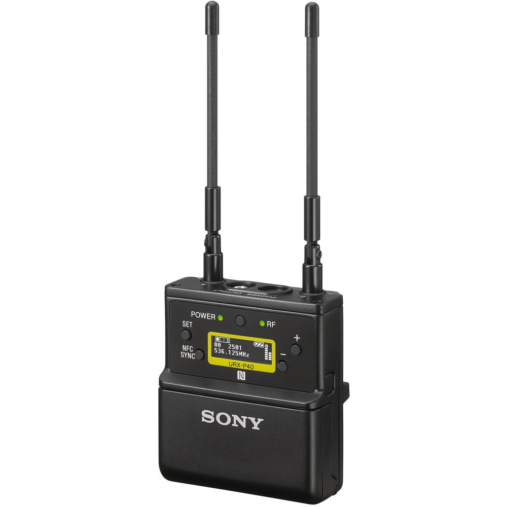Sony UWP-D21 Camera-Mount Wireless Omni Lavalier Microphone System UC25: 536 to 608 MHz UWP-D21/25, Headphones, 8 x Rechargeable Batteries, 3.5 mm Aux Cable, Case, Sanitizer Mic Spray, and More