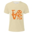 thumbnail image 2 of Landzoo Halloween Men'S Shirts Pumpkin Print Short Sleeve Crew Neck T-Shirt Party Loose Fit Men Tops Size L Beige, 2 of 4