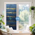 Gold Navy Blue Stripes Abstract Sea Wave Window Privacy Film, Rainbow ...