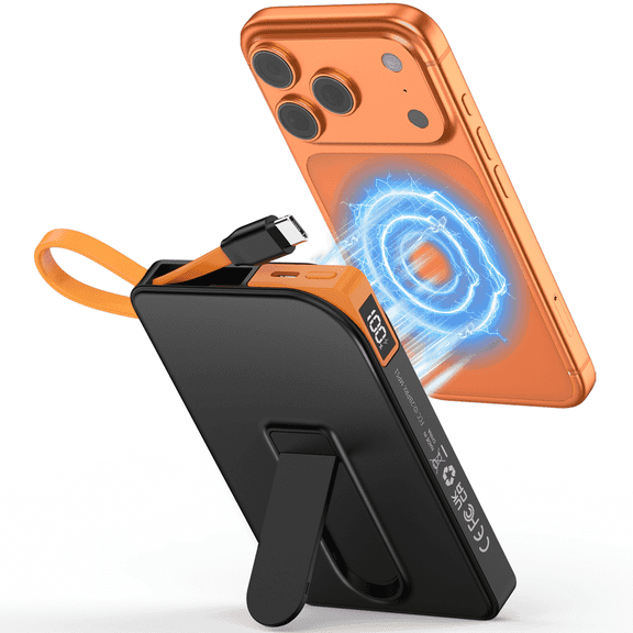 Magnetic Wireless Portable Charger, 10000mAh Power Bank 22.5W Fast Charging Battery Pack Compatible with iPhone 17/16/15/14/13 Series, Black