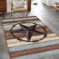 thumbnail image 2 of Western Texas Star Vintage Area Rugs 3'x5', Small Throw Rugs for Living Room Bedroom, Country Farmhouse Star Wooden Brown Indoor Outdoor Rug Non-Slip Low Pile Carpet Runner Reversible Floor Mats, 2 of 8