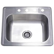 Gourmetier Self-Rimming Single Bowl Kitchen Sink Brushed Nickel