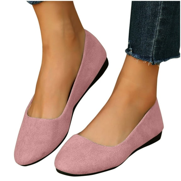 Dpityserensio Flats Shoes for Women Soft-Soled Solid Color Versatile Moccasins Shallow Mouth Breathable Flat Shoes