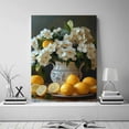 thumbnail image 2 of Mudket White Flower and Lemon Canvas Wall Art, Rustic Floral Kitchen Wall Decor, Vintage Fruit and Flower Pictures for Dining Room, Framed Ready to Hang - 12"L x 8"W, 2 of 10