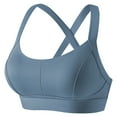 thumbnail image 4 of KHONTS High Impact Sports Bras for Women Racerback Running Bra Workout Crop Tank Tops Longline Sports Push up Bralettes Blue L, 4 of 4