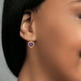thumbnail image 4 of Gem Stone King 18K Yellow Gold Plated Silver Purple Amethyst Dangle Leverback Earrings for Women (1.80 Cttw, Gemstone Birthstone, Heart Shape 7MM), 4 of 4