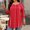#0115-Red, variant on Women'S Plus Size Tops 3/4 Length Sleeve Women Tops Crew Neck Blouses Dressy Casual Printed Summer T Shirts Loose Fit