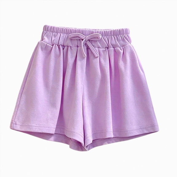 KPOPLK Toddler Girls Soccer Shorts Toddler Athletic Performance Shorts Dolphin Gym Shorts Size 5-6 Years,Purple