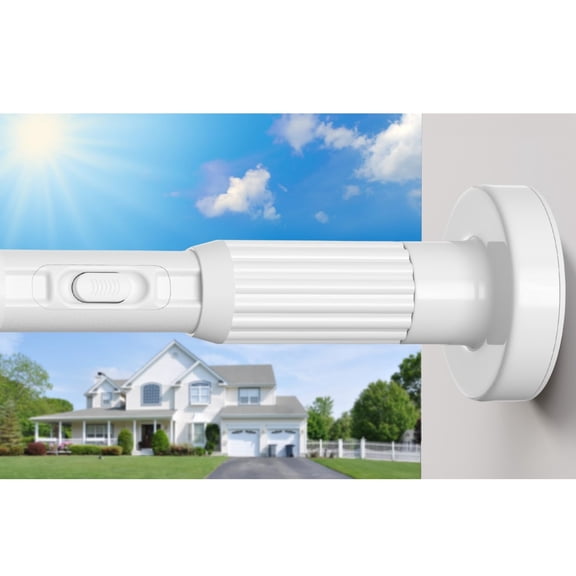 Quick Lock Tension Curtain Rod - Extra Long 39 to 137 Inch Heavy Duty No Drill Adjustable Spring Rod, 723 Lbs Support Rustproof Steel for Patio Bathroom Window Room Divider, White