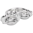 thumbnail image 1 of Assiette pour Aliments pour Enfants, Assiette pour Enfants en Acier Inoxydable 304 Compartimentée Assiette pour Aliments en Acier Inoxydable Performance Finement Réglée, 1 of 8