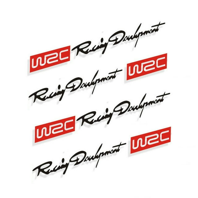 Labymos 4 x Car Styling Fashion WRC World Racing Development Creative Car Door Handle Decals Dual Color Design Stickers Vinyls