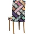 thumbnail image 4 of RYLABLUE Abstract Plaid Diagonal Stretch Chair Cover Protector Seat Slipcover for Dining Room Hotel Wedding Party Set of 4, 4 of 5