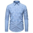 thumbnail image 2 of Donemore Men's Striped Button-Down Collar Long Sleeve Shirt Pre-Shrunk Cotton Casual Slim Fit, 2 of 7