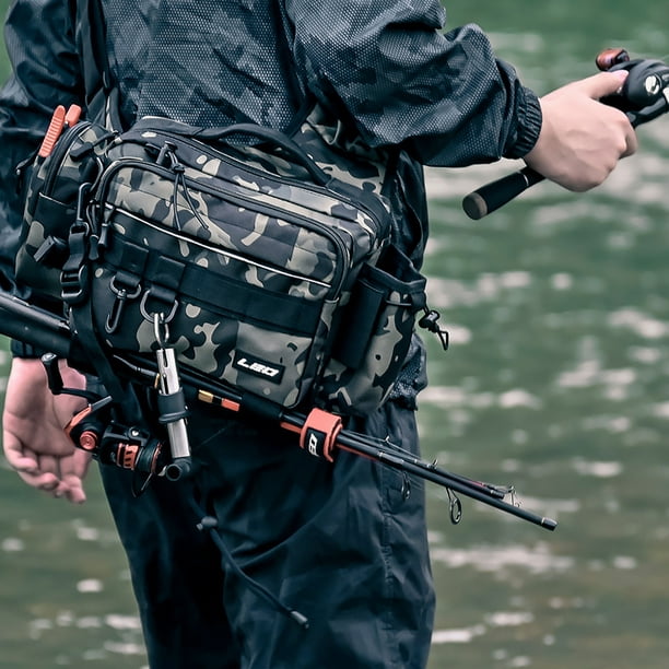 Fishing Tackle Sling Bag Water-Resistant Fishing Waist Bag