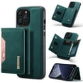thumbnail image 1 of SaniMore Case for iPhone 14 Pro 6.1", Retro PU Leather Case Soft TPU Inner Detachable Magnetic Folding Card Pocket Flip Kickstand Anti-drop Shockproof Protectiive Case For iPhone 14 Pro, Green, 1 of 8