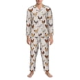 thumbnail image 3 of Honeii Various Chicken Pattern Mens Pajamas Set,2pcs Men's Lounge Long Sleeve Sleep Shirt and Pajama Bottoms Sleepwear Set,Mens Pjs Sets-Small, 3 of 7